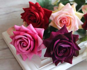 A simulação de flores decorativas por atacado de flor única, toalha de mesa de decoração de casa rosa de seda
