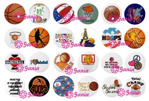 Interchangeable18mm Cabochon Glass Stone Buttons Sport Gift Basketball Button for Snap Jewelry Bracelet Necklace Ring Earring