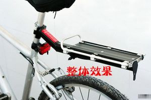 Comercio al por mayor negro bicicleta de ciclismo portador de bicicletas de aleación de aluminio freno de disco V-brake trasero rack guardabarros equipaje tija de sillín