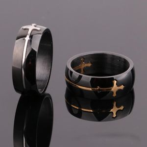 Silber Gold abnehmbare Jesus Kreuz Ring Band Finger Edelstahl Ringe für Frauen Männer Modeschmuck will und sandig