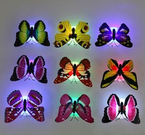 Lovely Creative Color Changing ABS Butterfly LED Night Lights Lamp Beautiful Home Decorative Wall Nightlights Random 10PCS