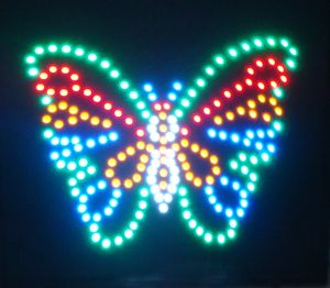 flashing led sign christmas butterfly large size 45cm x 45cm free