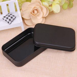 Rectangle Tin Box Black Metal Container Tin Boxes Candy Jewelry Playing Card Storage Boxes Gift Packaging ZA4830
