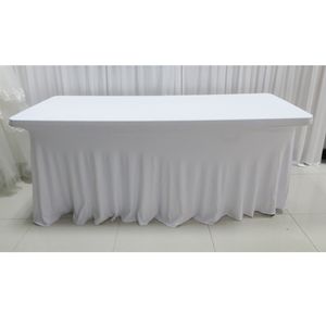 5pcs A Lot 6FT*29'' Luxury Lycra Rectangle Natural Fall Swag White Table Cloth For Wedding Decoration For Free Shipping