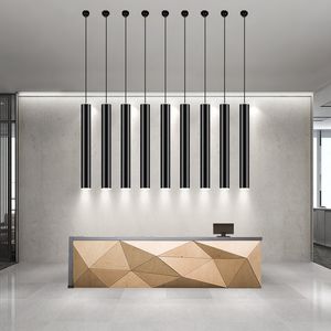 Luzes pendentes criativas L￢mpada de cozinha moderna Barra de jantar de barra de balc￣o de cozinha de cozinha alum￭nio do cilindro leve do cilindro