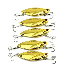 HENGJIA 12Pcs vibration 5CM 10G Metal fishing Lure bass VIB Metal bait fish spoon lures balance 8#hooks blue red 3d eyes