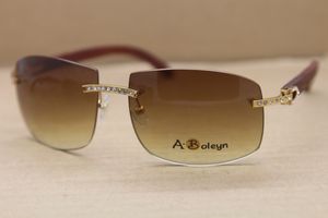 Gorąco Większe 4189705 Mężczyźni Okulary Duże Diament Diamond Gold Wood Sun Glasses Outdoors Driving Glasses C Rozmiar dekoracji: 62-18-140mm