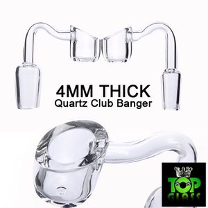 Varejo Hottest 4mm Grosso Quartz Club Banger Prego com 14mm 18mm Masculino / feminino Polido Clear Joint para bongos de vidro