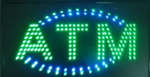 LED plástico quadro PVC LED ATM sinal de outdoor LED néon sinais eletrônicos outdoors de outdoors indoor 24''x13 ''