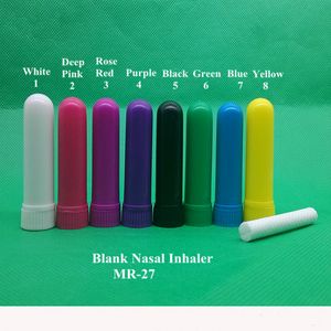 Hurtownie 100 sztuk / partia Puste Nasal Inhaler Sticks Plastikowe Puste Aroma Nasal Inhalers do DIY Wysokiej jakości bawełniane knoty
