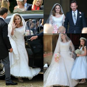 Free Shipping STUNNING Geri Halliwell Best Celebrity Wedding Dresses High Quality Lace Formal Bridal Party Gowns