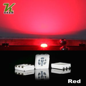 1500pcs 15-18lm Red PLCC-6 5050 SMD 3-chips LED-lampdioder Ultra ljus