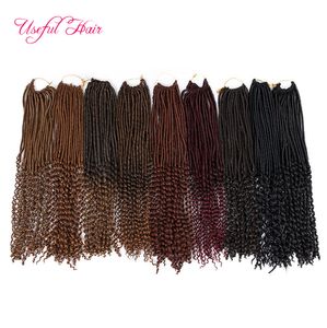 22 polegadas de deusa Locs Cabelo metade reta metade onda dreadlocks tranças de extensão de cabelo sintética 24Strands / pcs faux loces trança de crochet cabelo