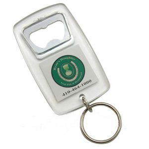 500X BlANK ACRYLIC RECTANGLE BOTTLE OPENER KEYCHAINS LITE BEER BIER METAL INSERT PHOTO 1.5"x 1.5"