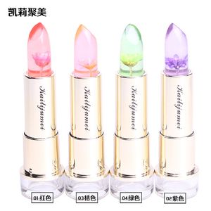 Partihandel-Kalijumei Secret Jelly Lipstick Makeup Beauty Flower LipBlam Inte blekna Gör upp Läppglans Dubbel Nursing Naturligt skydd