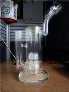 Bong Mobius Big Glass bong Glass Pipe Double Recycler Perc Water Pipe Rig con giunti da 18 mm no.zb