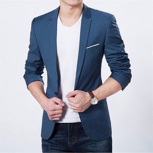 Wholesale-2016 da mais recente moda masculina casual terno jaqueta fina terno e moda masculina o número máximo de cinza azul preto