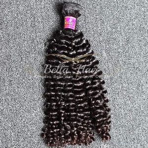 Partihandel 10st / Parti 10-24INCH Hårväv Obehandlat Hårbuntar Naturfärg Indisk Curly Human Hair Weft Gratis Frakt Bella Hair