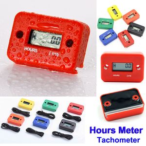 Digital Hour Meter Gauge LCD för bensinmotor Racing Motorcykel ATV Mower Snowmobile Motorcykel Tachometer Vattentät Timmar Mätare