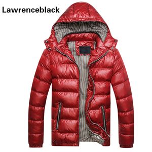 Wholesale- Men's Winter Jacket Padded Hooded Slim Fitness Quilted Parka Thick Warm Parka Men New Coats Zipper Cotton Coat Male 113