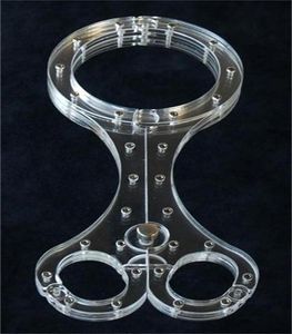 Bdsm sex toys Ancient Chinese instruments of torture. Transparent Crystal, Neck & Handcuff Restraint Bondage Yoke