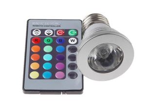 Faretto LED RGB 3W E27 GU10 MR16 E14 RGB di vendita caldo 1 set 16 luci LED che cambiano colore con controller wireless per la festa in casa