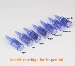 25st/Lot Needle Cartridge för 9/12/36/42pin Nano Pin Derma Pen Tips Laddningsbara trådlösa Derma Dr. Pen Ultima A6 Nålkassett Bästa kvalitet