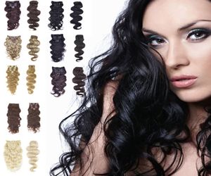 Brazilian Virgin Hair Extension 16-30" Clip In Human Hair body wave 8# 70g/set Hair Extensions