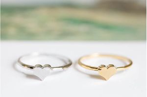 10 PCS/lot free shipping solid 18 k gold plated ring heart, women's wholesale jewelry ring festival best gift