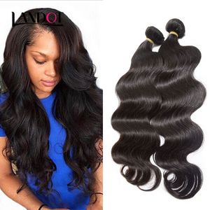 Malaysisk kroppsvåg Virgin Hair 100% Human Hair Weave 3 buntar 100g / st billiga obearbetade malaysiska remy mänskliga hårförlängningar naturfärg