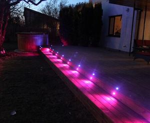 На открытом воздухе светодиодные лестницы свет шаги свет мини светодиодные лампы палубы для деревянной мебели кухня сад украшения 0.6 Вт энергосберегающие DC12V 30 шт. / лот