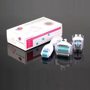 Wholesale 3 in 1 Dermaroller Microneedle With 3 Separate Roller Heads of Different Needle Count 180/600/1200pins For Eyes Face And Body