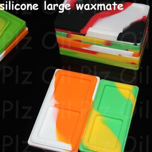 boxes UPDATE Nonstick silicon Wax Containers 10 14 18MM 6 in 1 titanium nail silicone large mate pad fit glass pipes