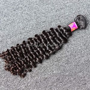 Deep Wave Wavy Virgin Hair Bundles Remy Human Hair Weft Extensions tum Julienchina a pc Peruansk Weave Natural Color