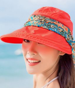 2016 Sommer Stil Frauen Faltbare Breite Große Krempe Floppy Strand Gorro Hüte Chapeu Außen Visiere Cap Sun Faltbare Anti-Uv Hut 6 teile / los