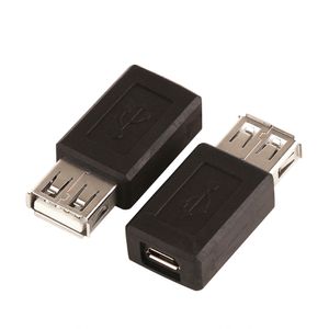 الأسود USB 2.0 النوع A أنثى إلى موصل محول محول محول Micro USB B