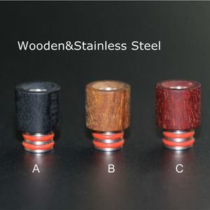 Migliori punte a goccia in legno 510 Bocchino in acciaio inossidabile in legno rosso SS Drip Tip Fit Box Mod Atoimzers Serbatoi Atomizzatore RDA