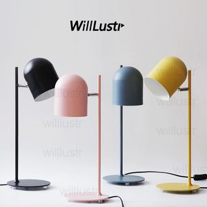 Willlustr brand new design iron reading light bedside table lamp study room desk lighting office hotel Macaron color pink black yellow blue