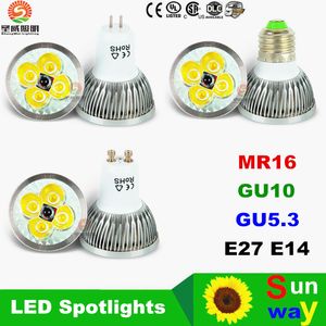 50％セールオフ+ 9W 12W 15W LEDスポット電球ライトE27 E26 B22 MR16 GU10 LED調光可能ライトランプAC 110-240V 12V