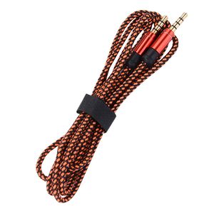 3M плетеная ткань из ткани 3,5 мм Джек мужчина к мужчинам M / M стерео Аудио AUX вспомогательный кабель для смартфона для PC MP3 Car