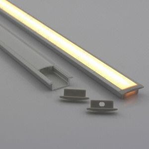 Hot Selling Factory Pris Gratis Frakt Aluminium LED-profil med fläns Användning För Strip Inom 12mm Bredd 25st / Parti 1m / st