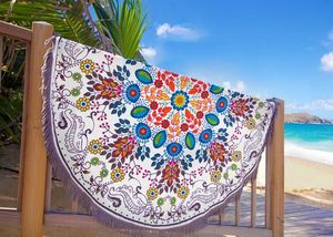 Round Beach Towel Sarong bath towels Party wedding Christmas decorations cotton printed round table cloth vintage yoga picnic mat wall decor