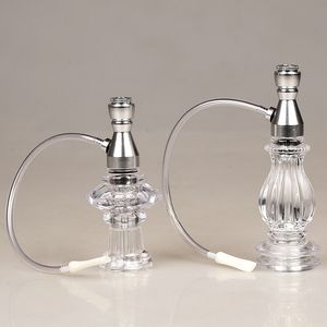 In stock ABS Plastica Fumo Pipa ad acqua Più nuovo stile Acrilico Bong Narghilè con tubo di pelle Tubi di fumo Tabacco da pipa Sigaretta Tabacco Spedizione gratuita