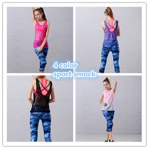 Trendy kadınlar spor yelek önlük örgü kadın hızlı kuru Spor Tank Tops şeffaf kolsuz Spor yoga gömlek Spor Tank Top ouc2056