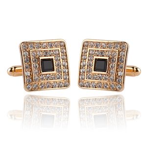 Square Diamond Cufflinks Gold Formal Shirts Business Suits Cuff Links Button Men Fashion Jewelry