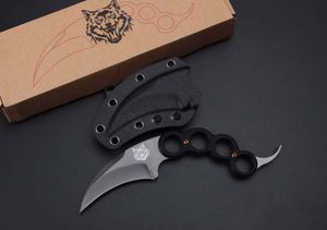 Newest Wolf Karambit Claw Fixed Blade Knife Titanium G10 Handle Tactical Camping Hunting Survival Pocket Knife with K Sheath EDC Collection