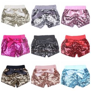 Baby-Pailletten-Shorts, Sommer-Glitzerhose, leuchtende Schleife, Hose, Mode-Boutique-Shorts, Mädchen, Bling-Tanz-Shorts, Pailletten-Hose, B486 10