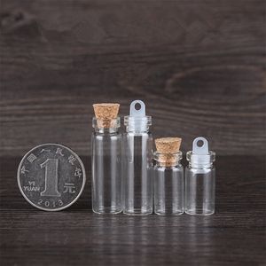 1/2 ml klarer Mini-Korkenstopfen/Kunststoffkappe, Glasfläschchen, Gläser, Behälter, Flasche, Großpackung, 500 Stück