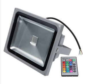 防水LEDフラッドライト10W 20W 30W 50W 100W RGB LED Flood Lights AC 85-265Vリモコン付き屋外ガーデンストリートランドスケープ照明