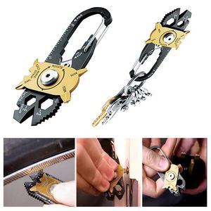 20 I 1 Rostfritt stål skruvmejselnyckelöppnare Keychain Pocket EDC Multi Tool